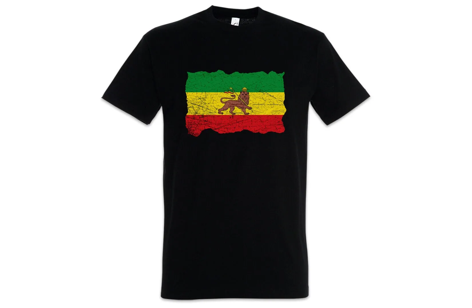 Ethiopia Rastafari Flag Men's Rasta Music Jah Babylon Marley Haile Selassie Ras Lion African Africa T shirt