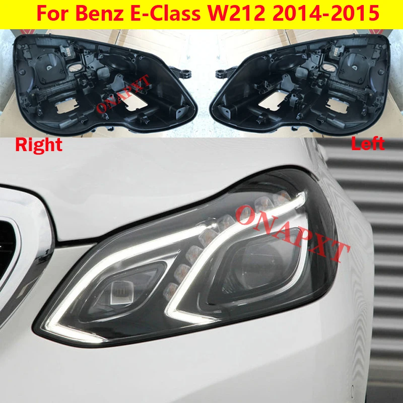 

LED Headlight Rear Shell Base Black Lamp Shell Plastic Protective Cover For Benz E-Class W212 E200 260 300 350L 2014-2015