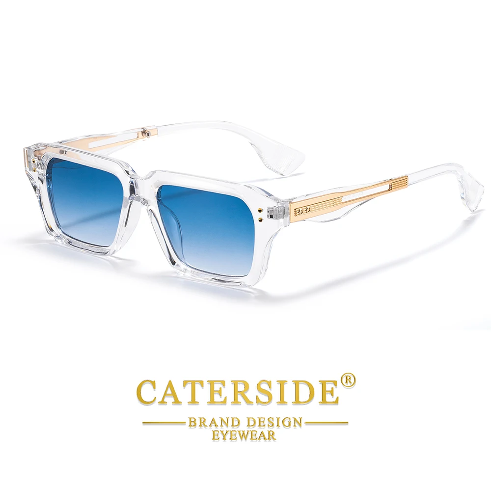 CATERSIDE Retro Quadratische Metall-Sonnenbrille für Männer, Modische Damen-Sonnenbrille, Outdoor-Reise-Fahrbrille, Dekorative Brille, UV400 – Detail 11