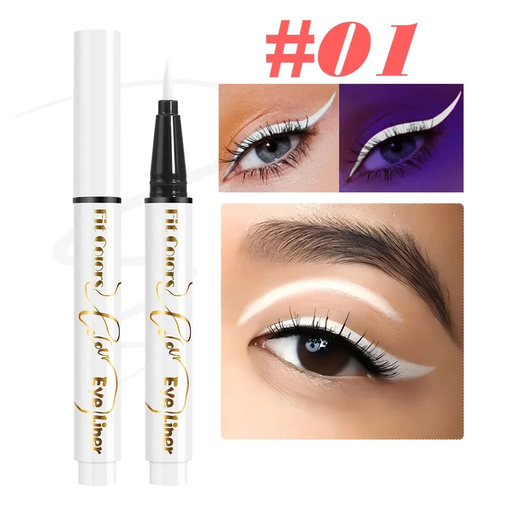 Stylo Eyeliner Fluorescent à Lumière UV pour les Yeux, Maquillage Étanche, Jaune, Violet, Rouge, Liquide, Crayon, Cosmétiques