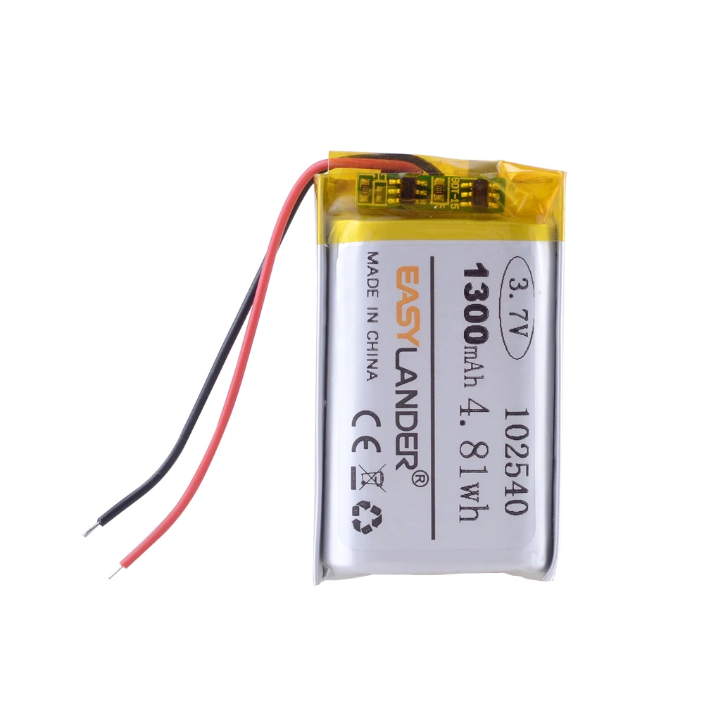 3.7V 1300mAH 102540 Polymer lithium ion / Li-ion battery  replace the recorder in the mirror