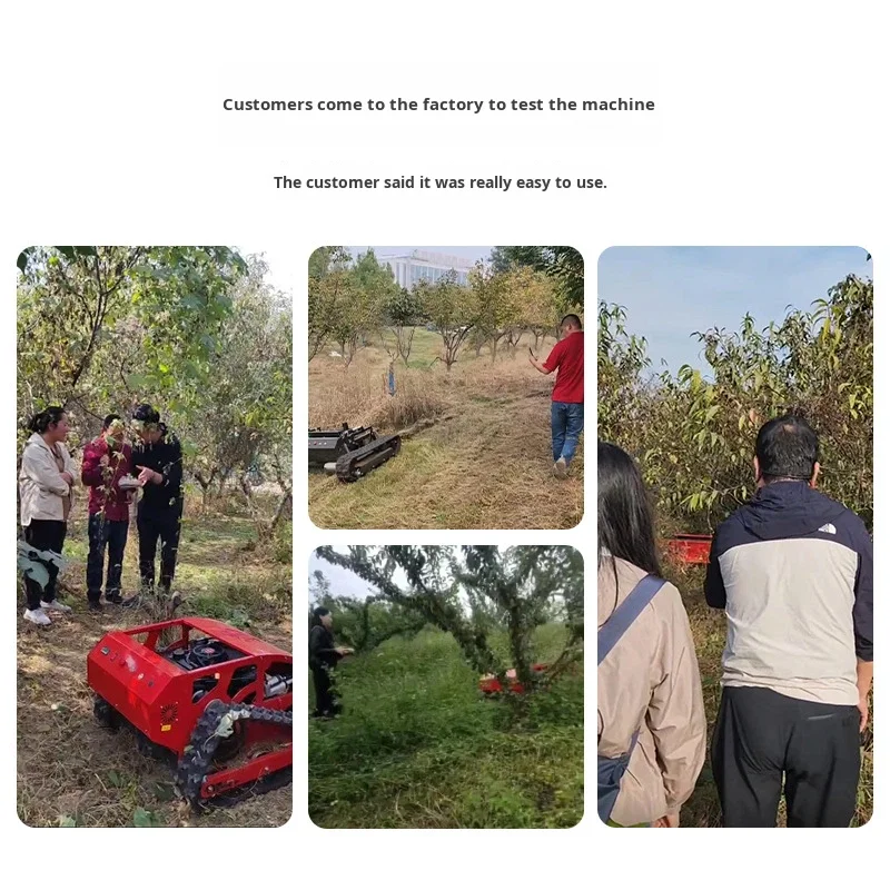 MDE608-90A Remote-Controlled Crawler-Type Lawn Mower Weeder & Grass Shredder for Orchards & Farms Longjie Manufacturer