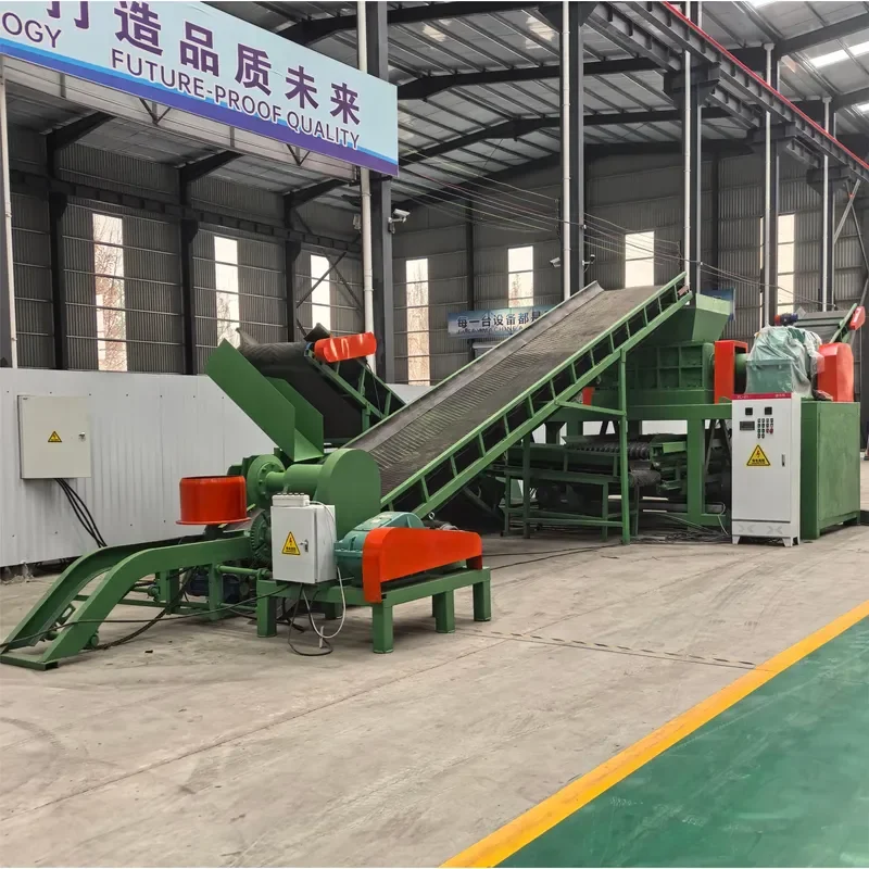 Granuladora de cable de cobre Heavy Industrial Tire Shredder Machine for Recycling Waste Tyres with Steel Wire Separator