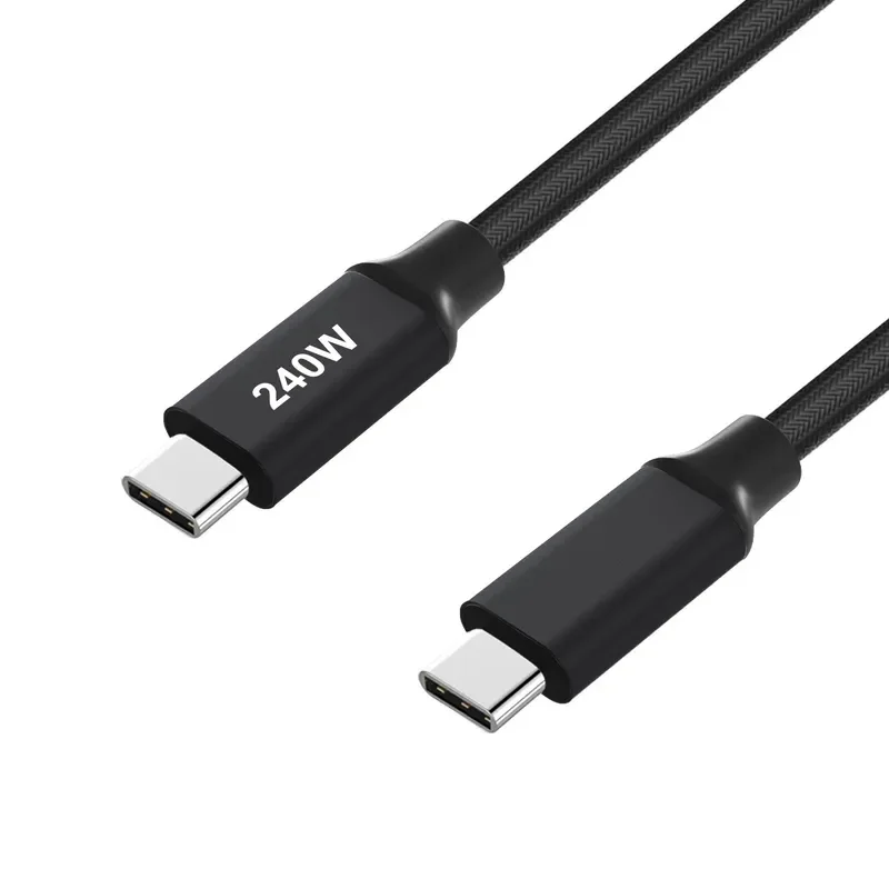 240W Braided PD Data Cable for Apple Computer Type-C to C 100W Fast Charging PD Data Cable