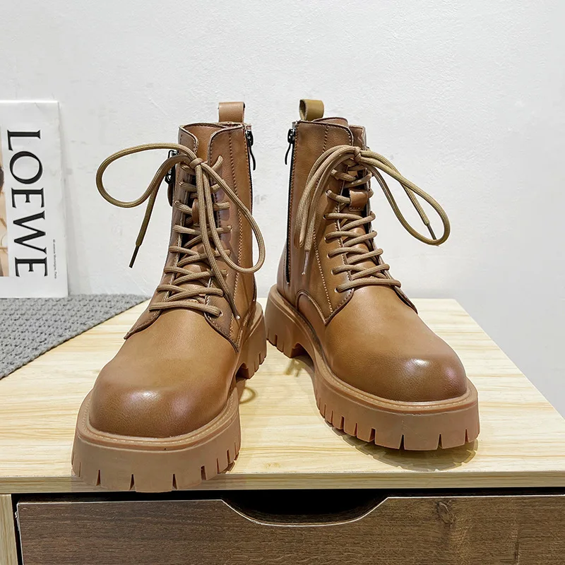 

Мужские ботинки, европейские и американские рабочие ботинки с квадратным носком, мотоциклетные ботинки в британском стиле ретро, высокие мужские ботинки челси