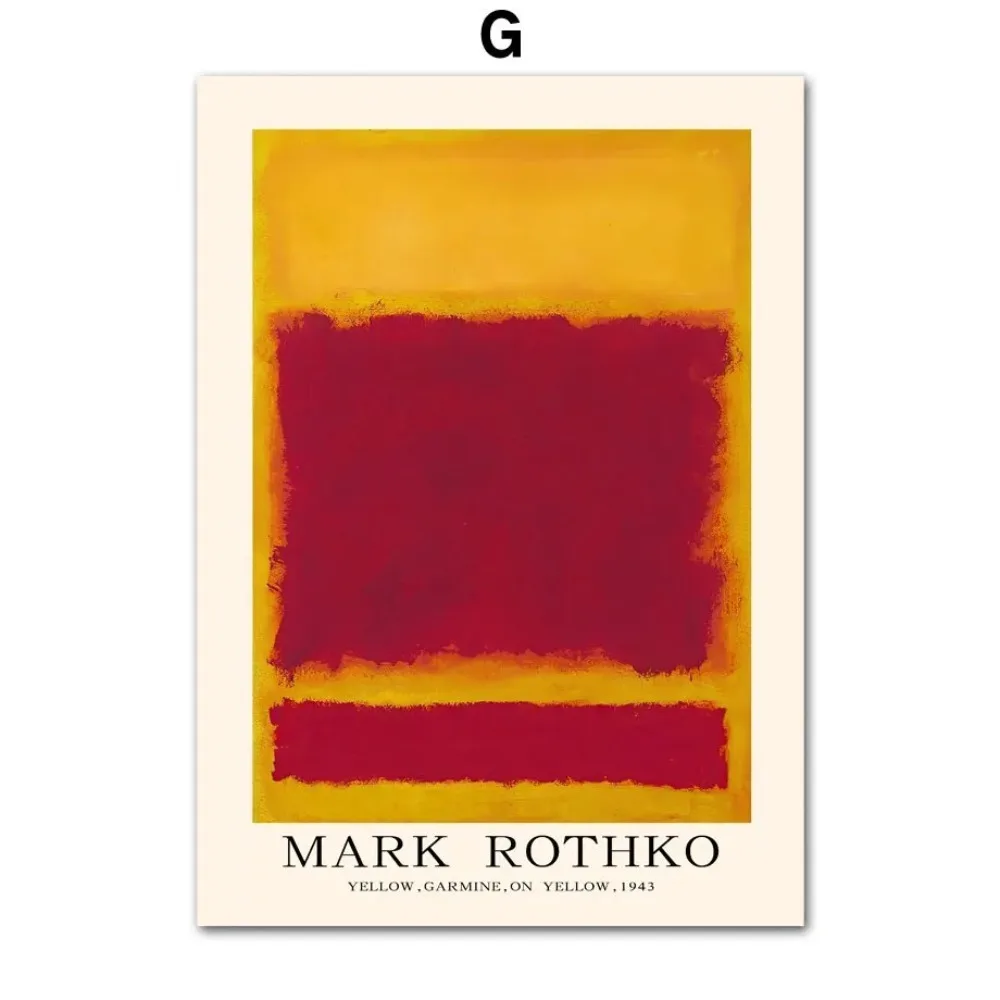 مارك روثكو ريترو مجردة جدار الفن قماش نمط المعرض الملصقات غرفة المعيشة ديكور اللوحة الداخلية الحديثة