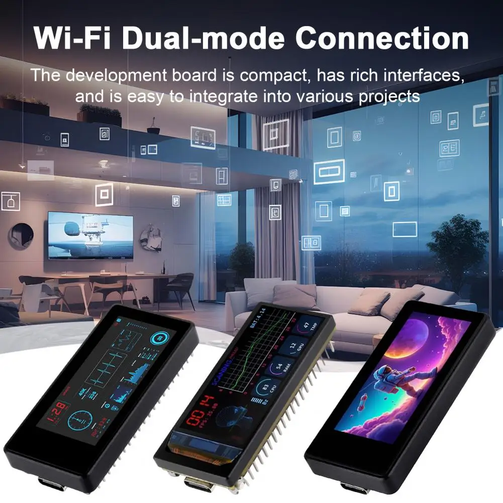 Placa de desenvolvimento de display amoled 1.91 polegadas wi-fi bluetooth-compatível 32 bits lx7 placa de desenvolvimento de processador de núcleo duplo 2025