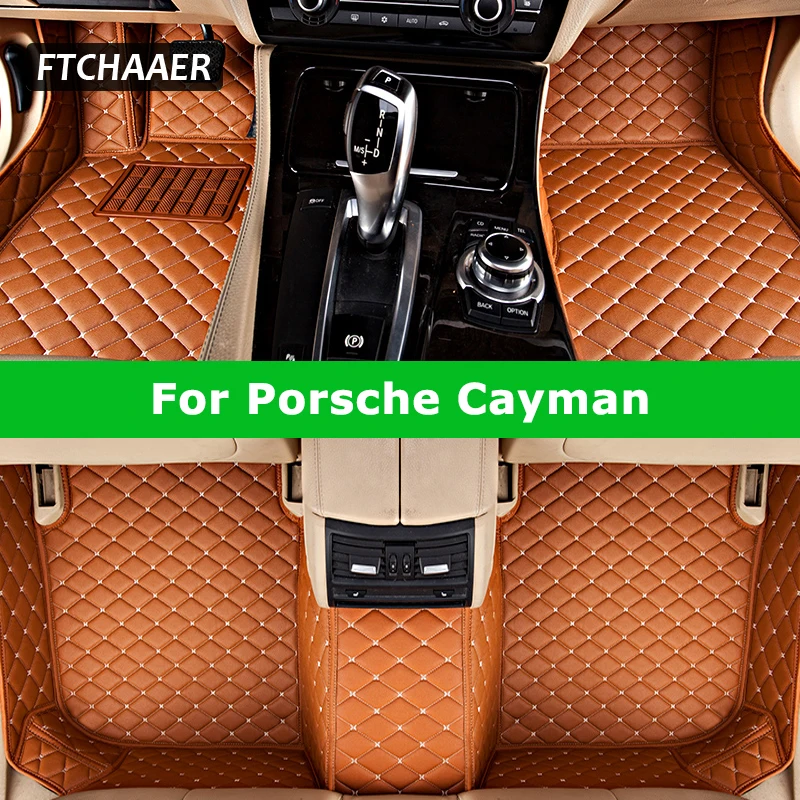 FTCHAAER Custom Car Floor Mats For Porsche Cayman 981 987 Auto Carpets Foot Coche Accessorie