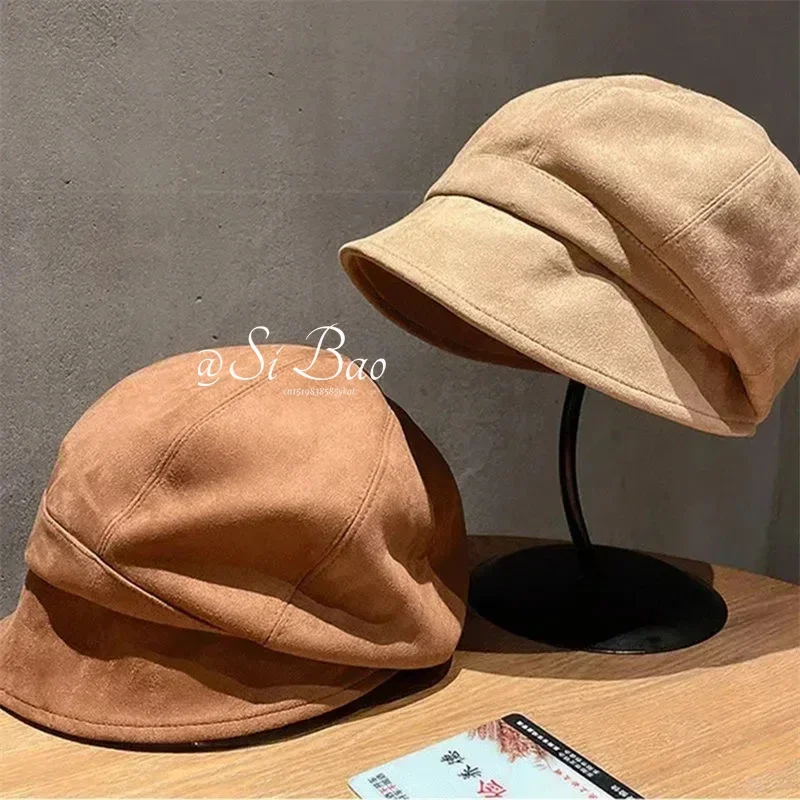 Retro Octagonal Beret Hats Women Autumn Winter Solid Color Warm Newsboy Caps Lady Girl Elegant Artist Painter Caps