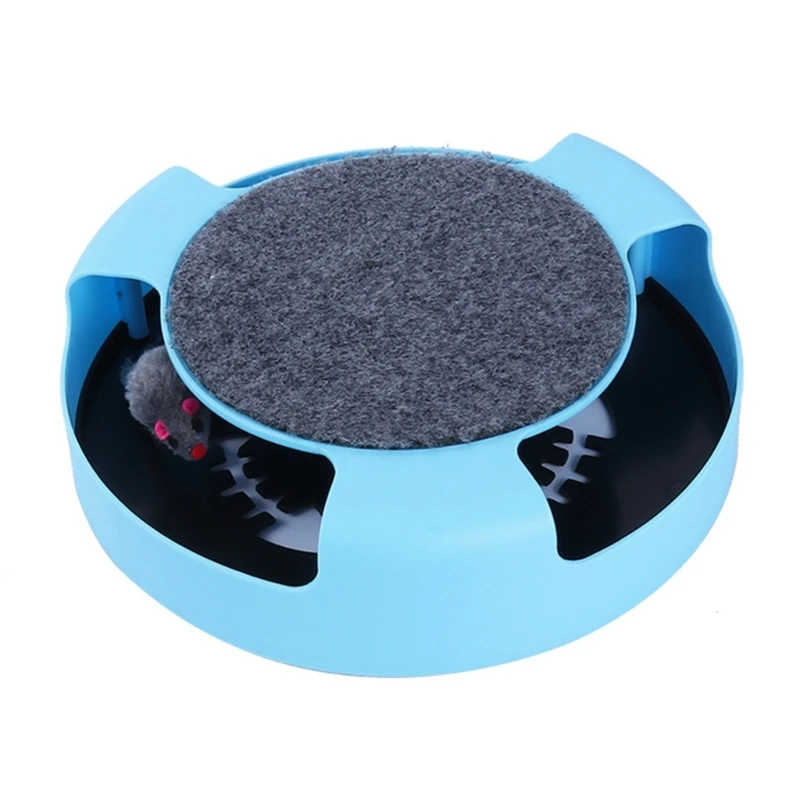 Cats Mouse Teasing Toy with Scratch Pad with Track Interactive Toy Multicolored Circuit with Track Toy Circuit Toy