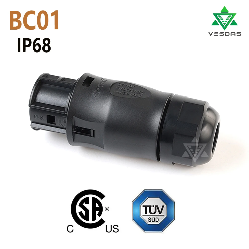 IP68 Betteri BC01 Female Connector and Cap 2M or 5M Cable with EU Plug  For Hoymiles DEYE Micro Inverter