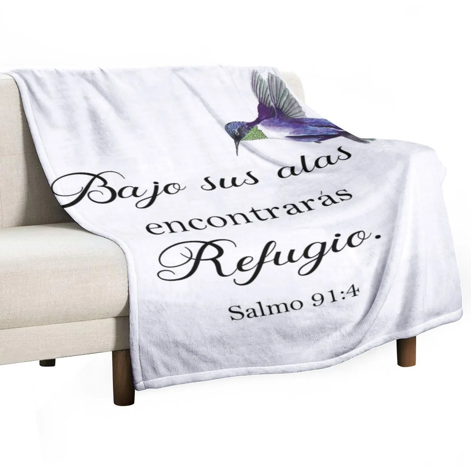 

Bajo sus alas encontraras refugio Spanish bible verse Salmo 91 Throw Blanket Decorative Sofa Baby Camping Thermal Blankets