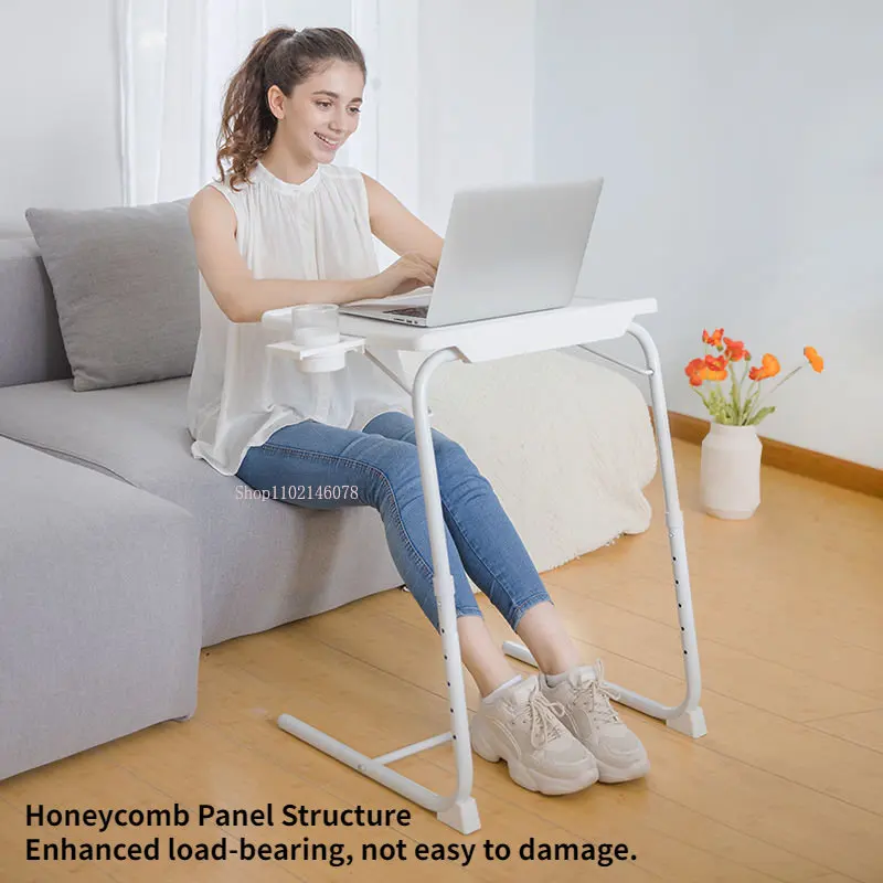 Portable Metal Lazy Table Lift Folding Laptop Stand Simple Home Sofa Bedside Desk Bedroom Multi-functional Small Furniture Mesa