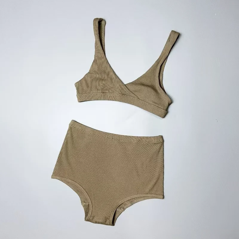 

Женский купальник Amber Ladies Faion с ребристой текстурой, раздельный, без чашечек, для спорта и фитнеса, сексуальный, цветной, для фанатов фитнеса