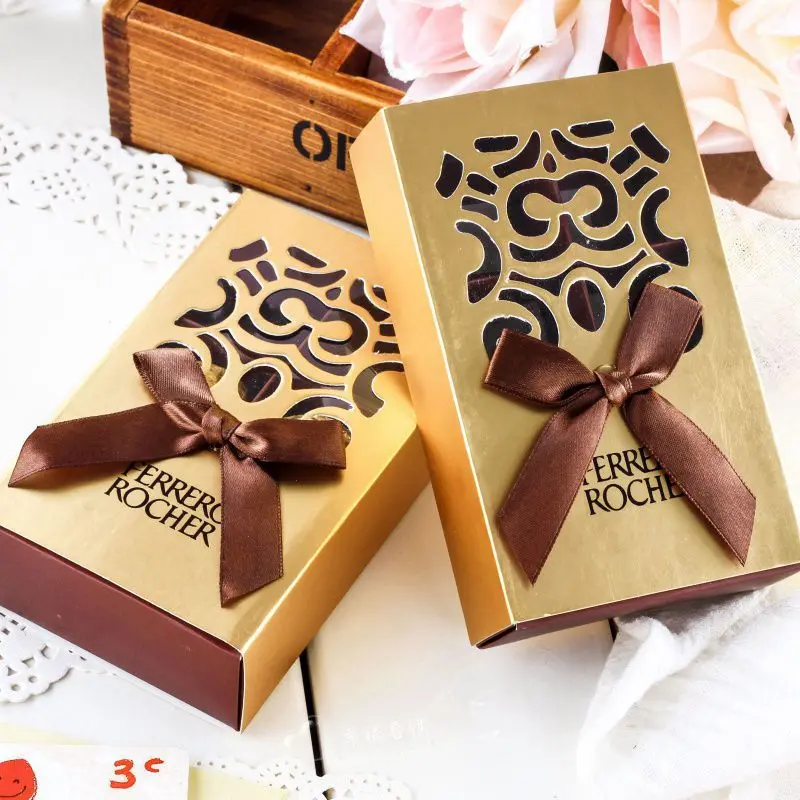 50pcs Love Heart Laser Cut Hollow Favors Gifts Candy Dragees Box for Wedding Party Cupcake Chocolate Cake Boxes and Packaging