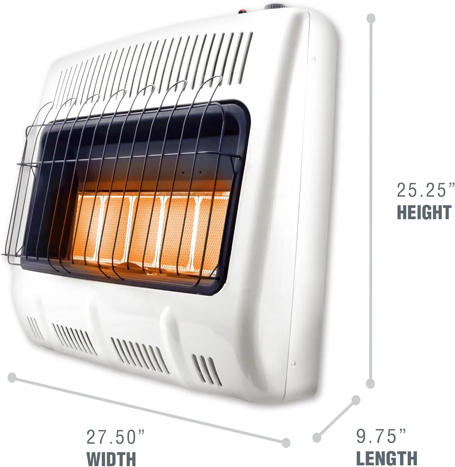 Verwarmer Ventilatievrij 30,000 Britse Thermische Unit Stralingspropaan Ruimteverwarmingstoestel Met Thermostaat En Automatische Lage Zuurstof Uitgeschakeld Voor