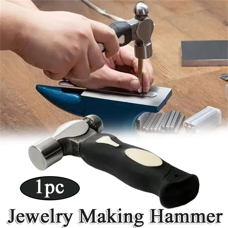 

Black Steel Metal Stamping Hammer Professional Tool for Leatherwork Woodworking and Jewelry Crafting