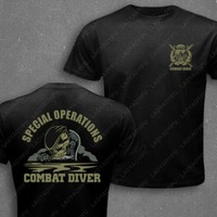 US Special Forces Combat Diver Skull Design Military Tshirt Street Fashion Classics Aesthetic High Quality Cotton Camisetas Tops