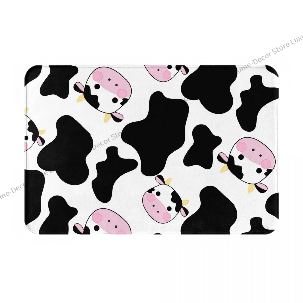 Anti-Slip Doormat Bath Mat Small Cow Floor Carpet Entrance Door Rug Indoor Decor