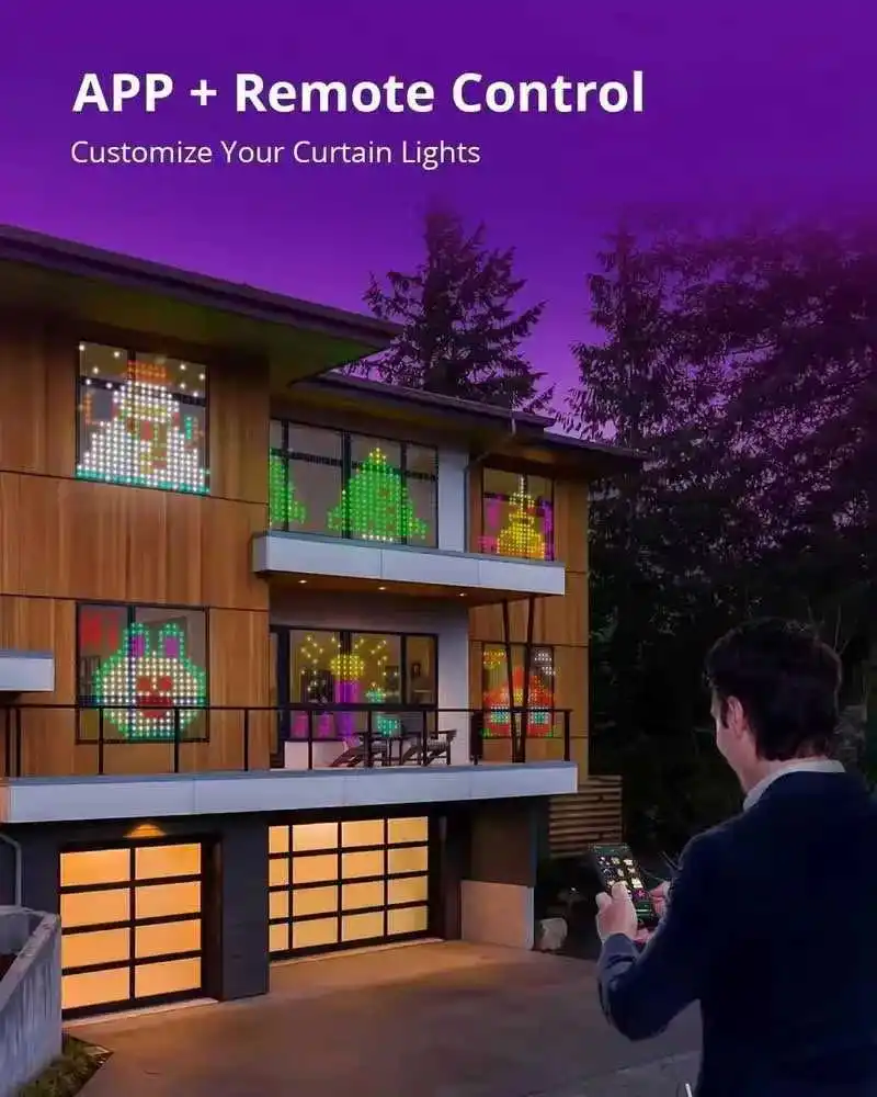 Smart Waterproof Outdoor Curtain Lights - Multi-Scene Decoration for Gardens, Weddings, Parties & Christmas