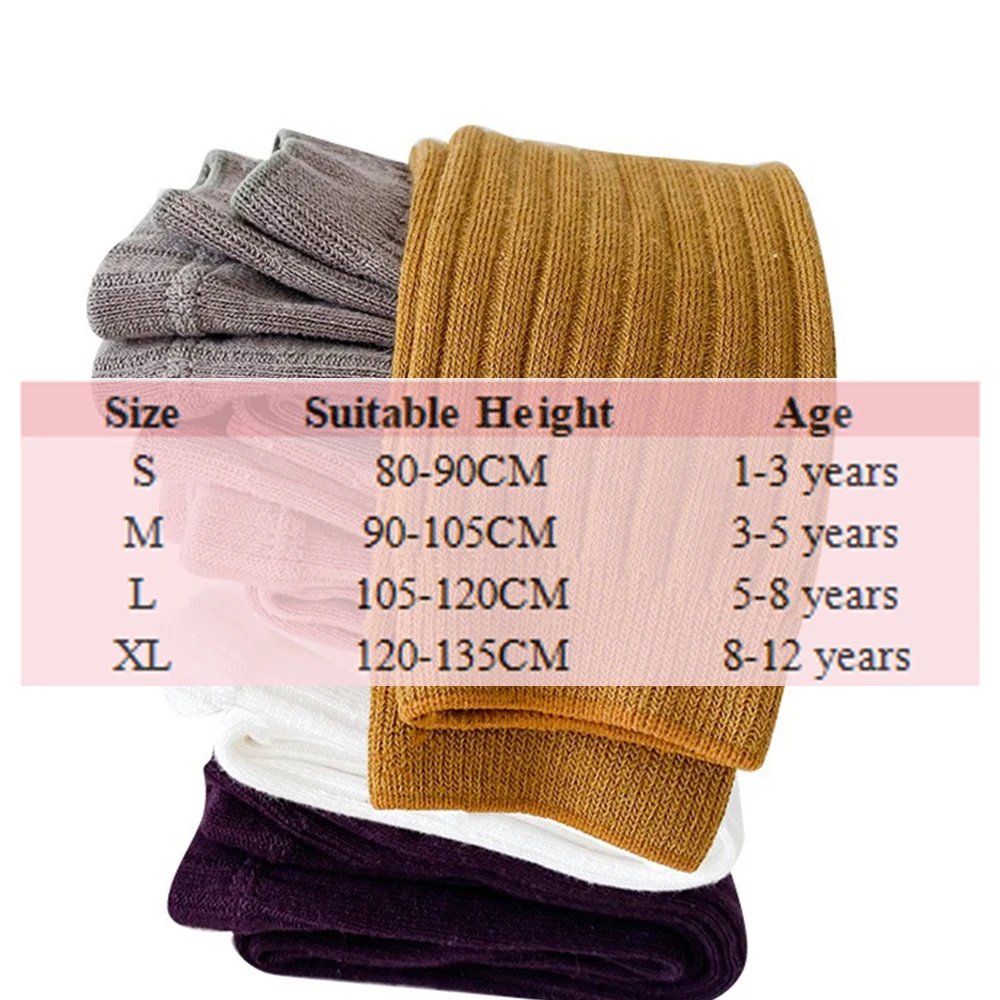 Kids Cable Knit Leggings Infant Soft Stretchy Knitted Pants Toddler Seamless Footless Tights Baby Breathable Cotton Pantyhose