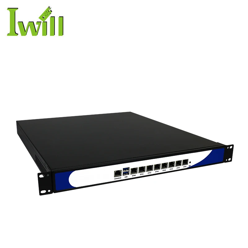 Wholesale 1U Pfsense Core I3 8100T Quad Network Server Win7 8 10 Linux DDR4 VGA 2USB 8LAN Computer System with Firewall & VPN