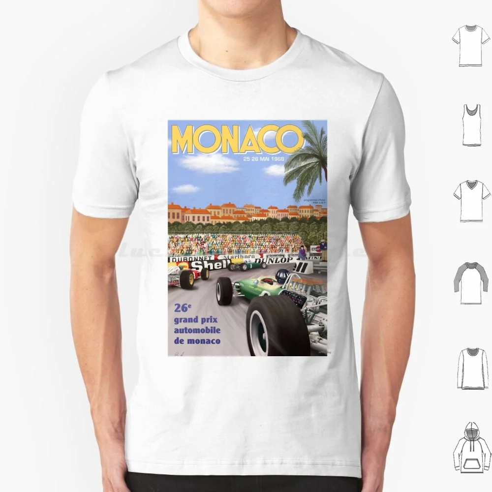 Monaco Grand Prix 1968 T Shirt Cotton Men Women DIY Print Grand Prix Monaco Monte Carlo Racing Monaco Grand Prix Motorsport