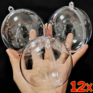 5-10 cm transparente Weihnachtsbällchen Oco DIY Plastik Füllbare Bauer-Weihnachtsbaum-Überschrift Orneses 10 Hauptverkaufsbälle transparentes Weihnachten - №10
