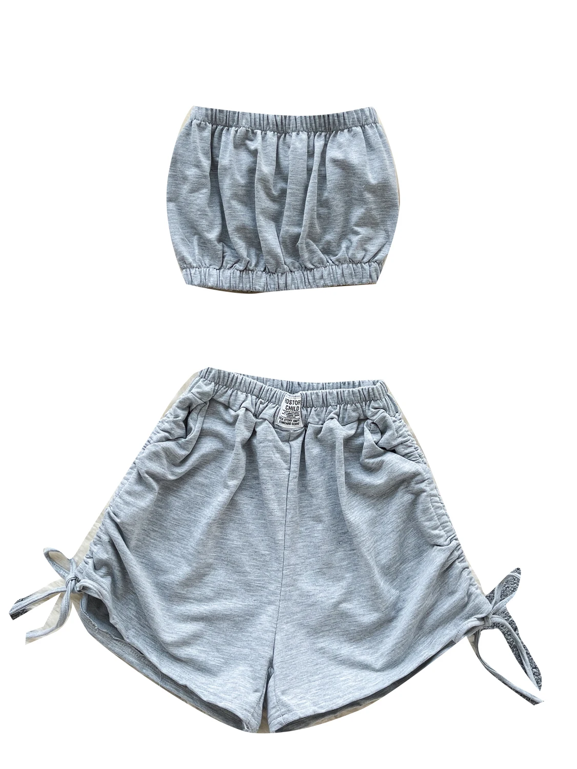 Dopne Pure Desire Sle Women's Summer Outfit Top Bot Matching Elastic Waist Wide Leg Dstring orts Two-Piece Set