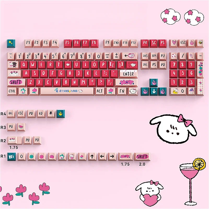 Summer Sheep keycaps, original factory height compatible with mechanical keyboards such as Wooting, Orlon, Wolf Spider, etc