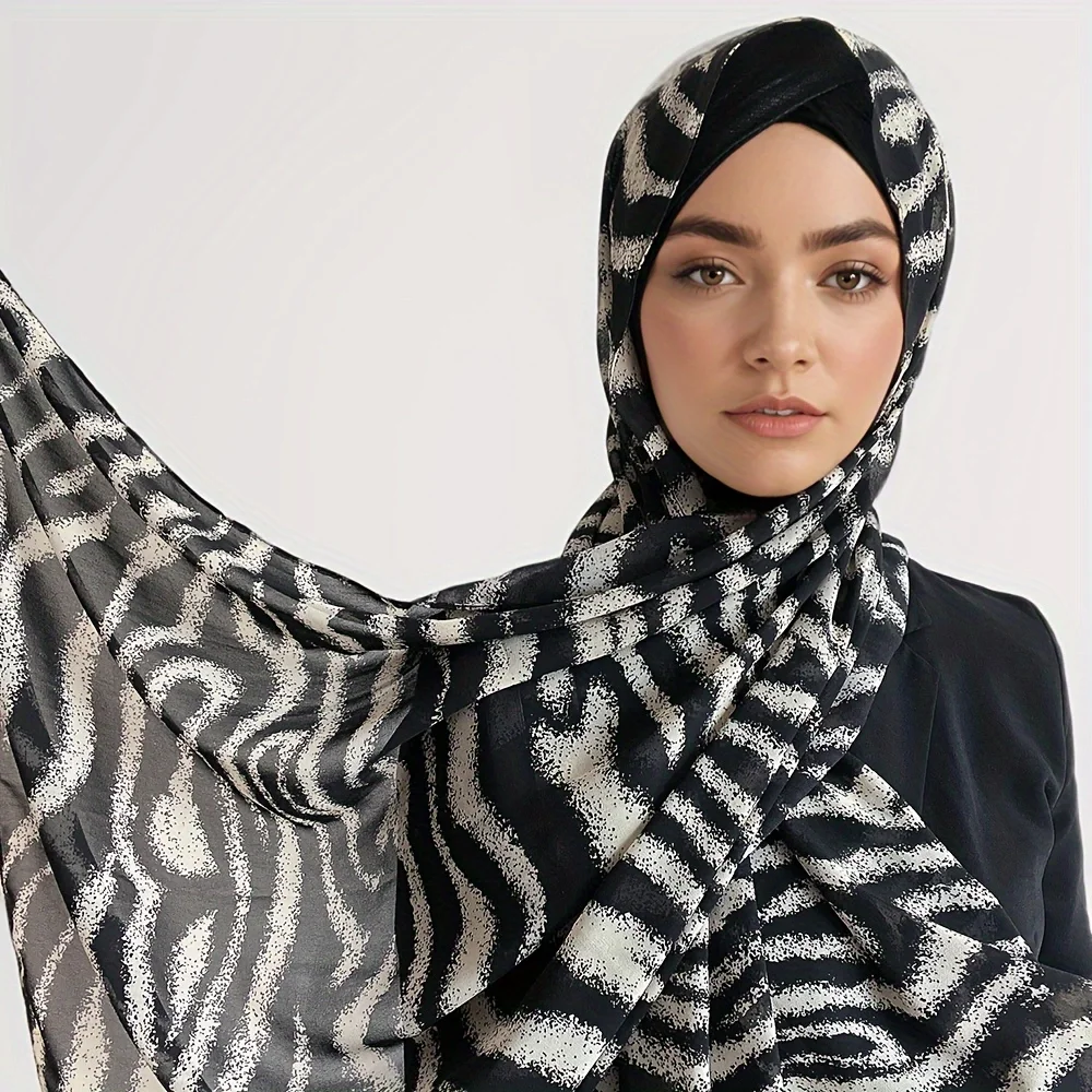 Hot Sale Leopard Print Chiffon Hijab Muslim Women Scarf Breathable Malaysian Headscarf Wraps Shawls Tudung Bawal