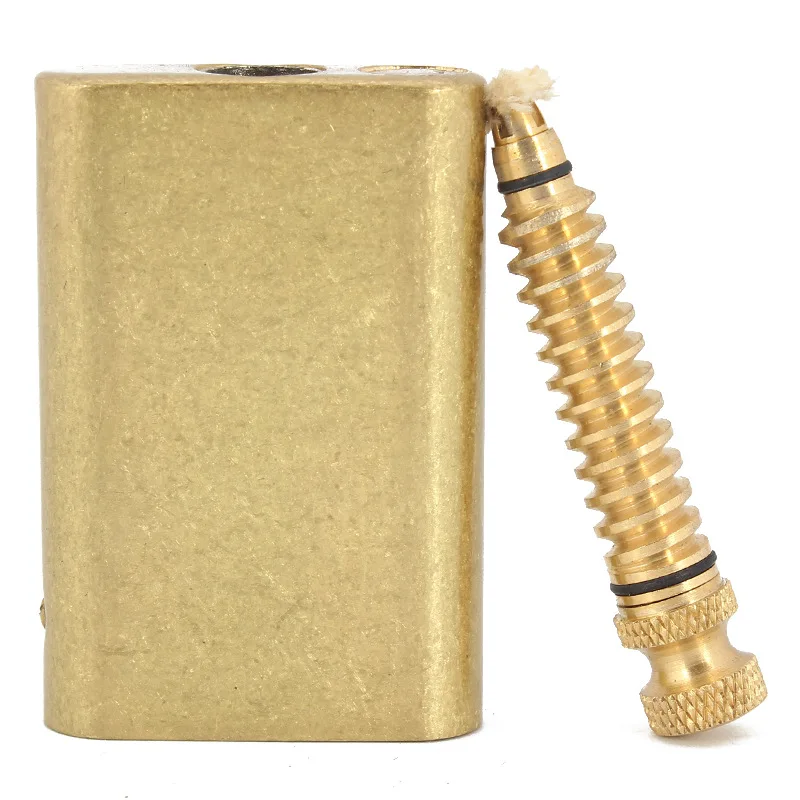 ZORRO Old-fashioned Retro Personality Brass Kerosene Lighter Outdoor Windproof Fire Box 10,000 Times Match Plug Screw Lighter