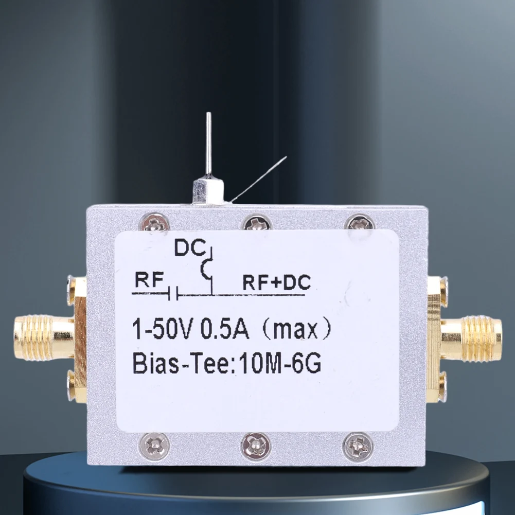 DC 1-50V Coaxial Feed RF Broadband 10MHz-6GHz Radio Frequency Microwave Coaxial Bias Low Noise Amplifier Module