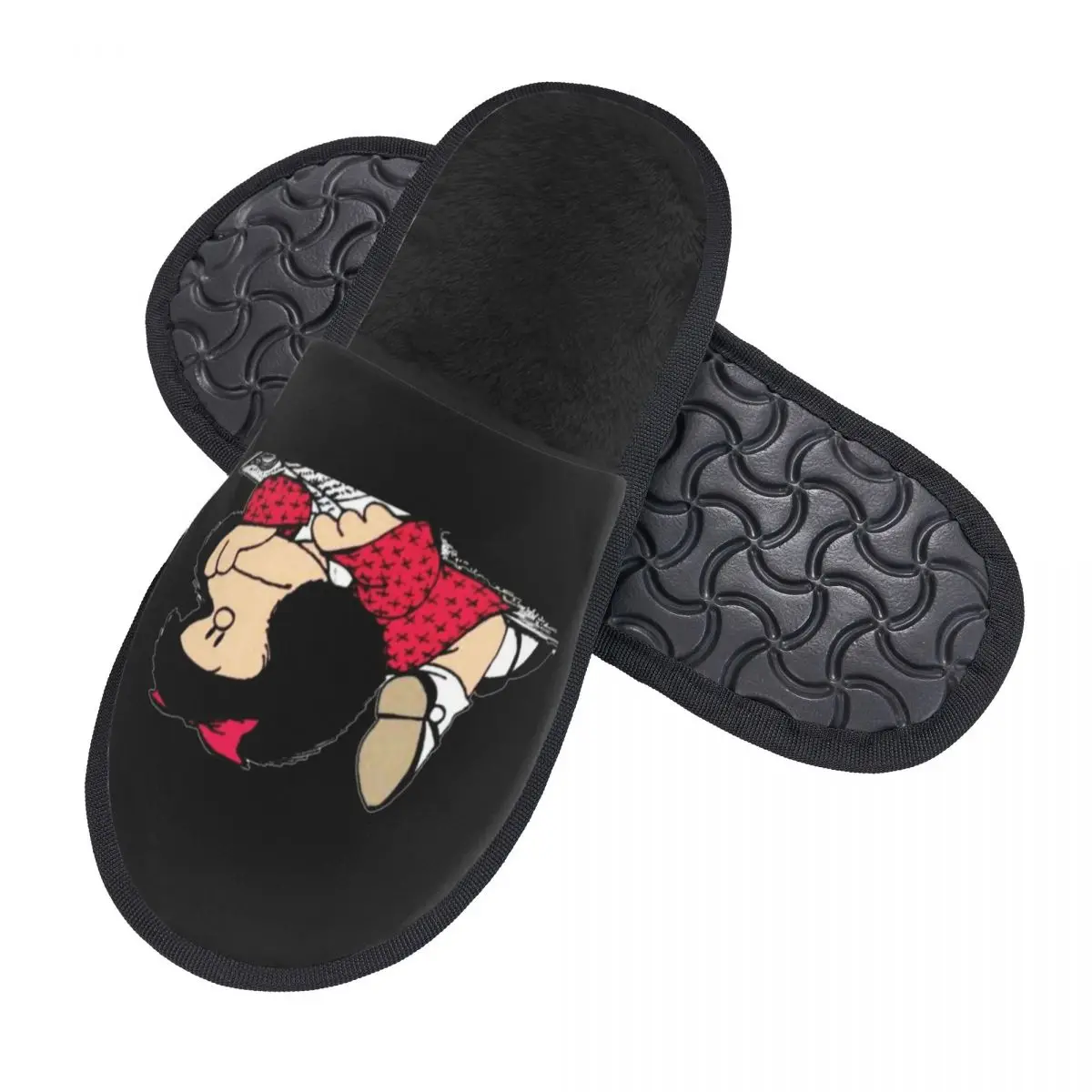 Custom Cute Mafalda Soft Memory Foam House Slippers Women Argentine Cartoon Quino Comic Cozy Warm Anti-Skid Slipper