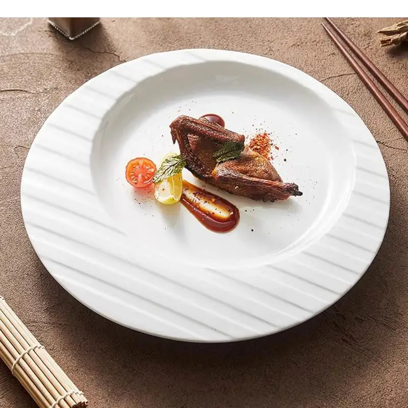 Pure White Ceramic Plate Restaurant Dessert Snack Pasta Plates Sushi Molecular Food Specialty Tableware