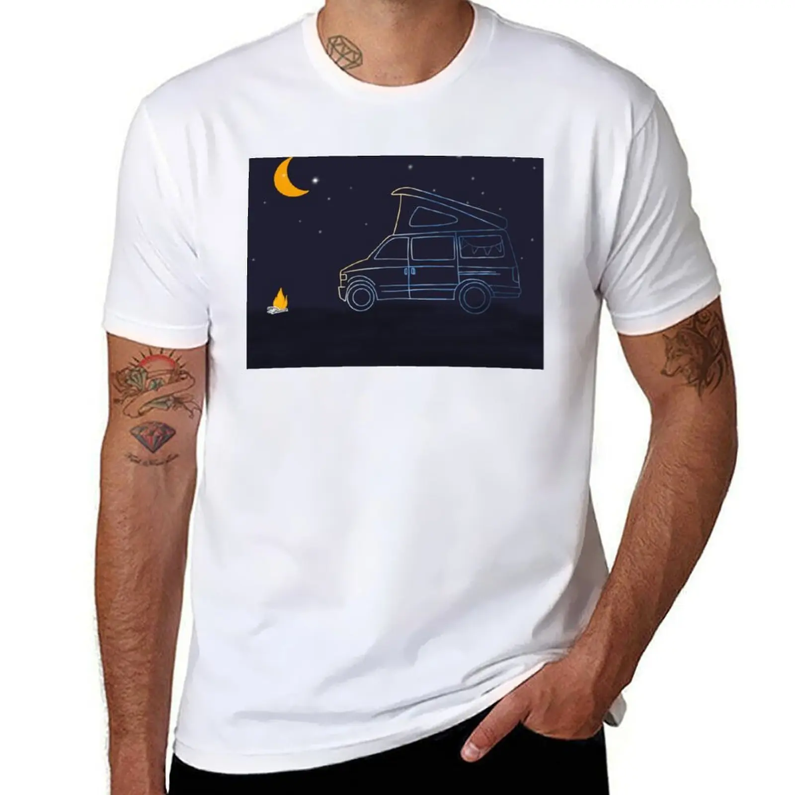 

Camper van under the stars T-Shirt t shirt for man man t shirt cotton high quality T-Shirt