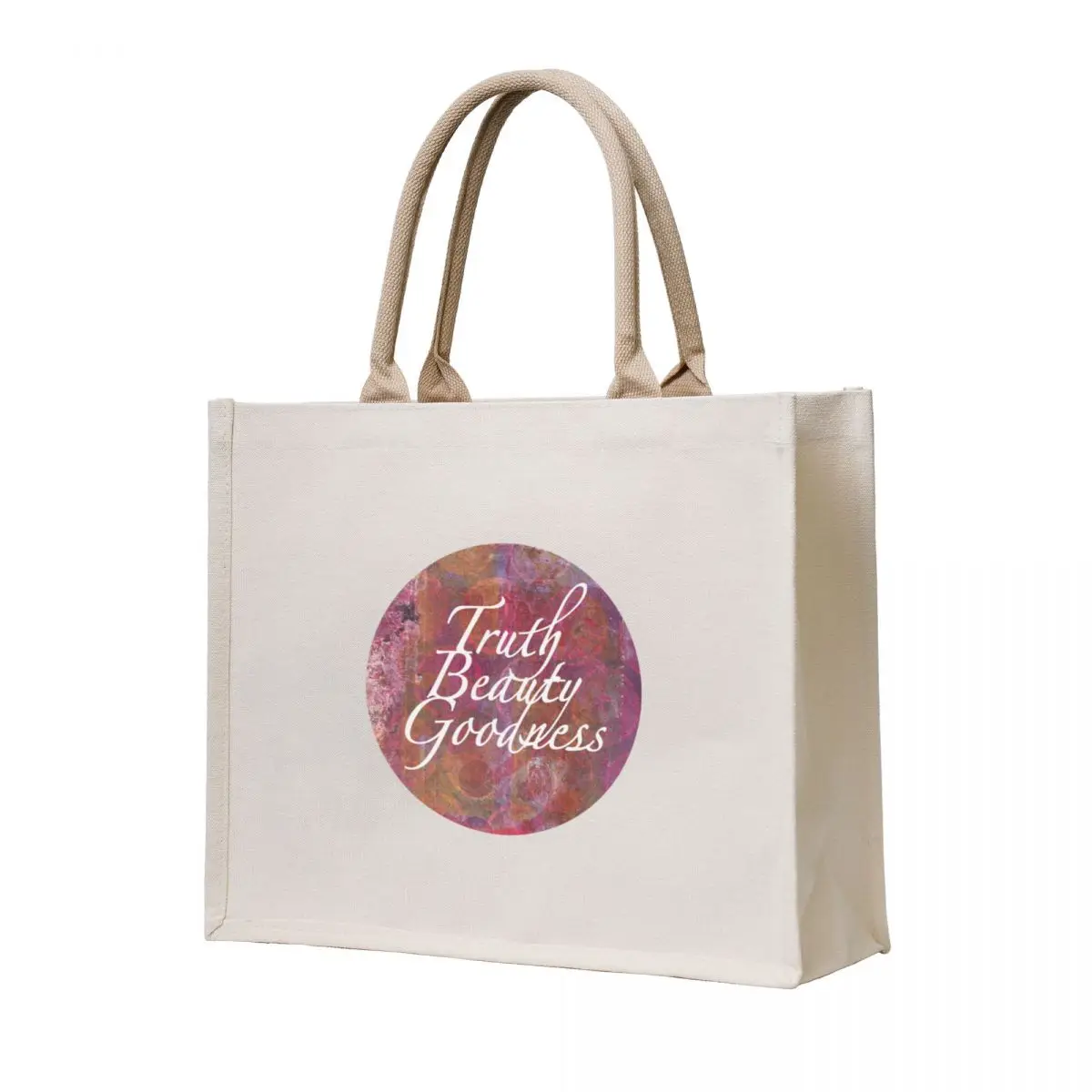 

Truth, Beauty, Goodness Colorful Circle Tote Bag custom tote bag hand bags reusable shopping bags