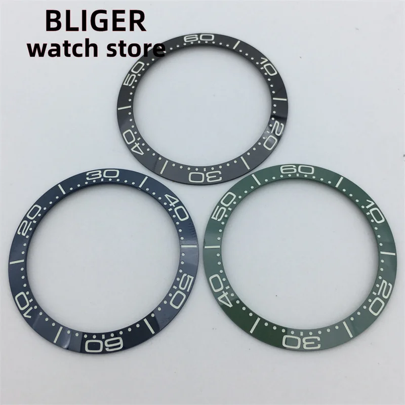 BLIGER Новый 38 мм x 30,6 мм ободок для часов высококачественные керамические вставки ободок два цвета светящиеся для размещения 40 мм