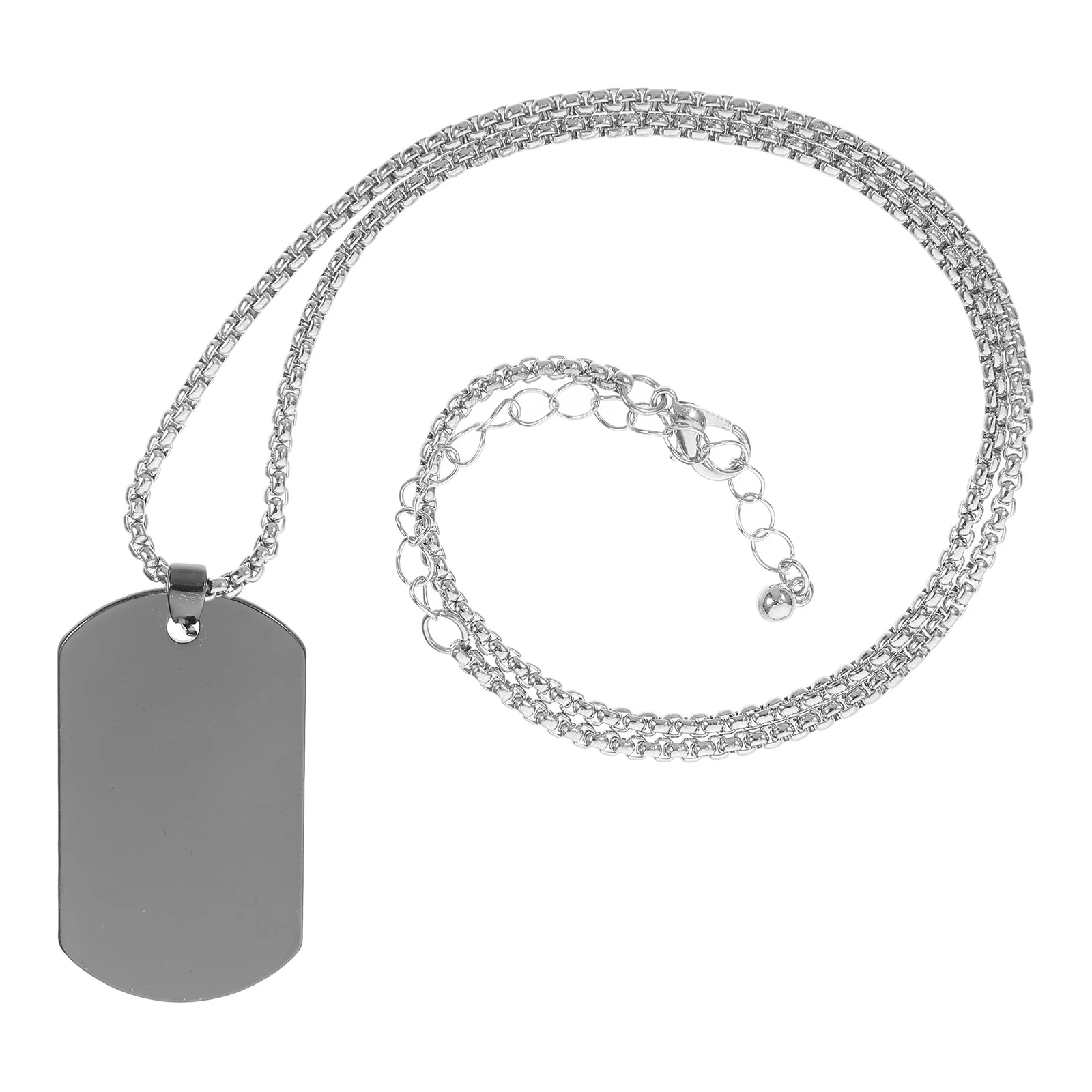 

Military Dog Titanium Steel Pendant Chain Necklace (Black)