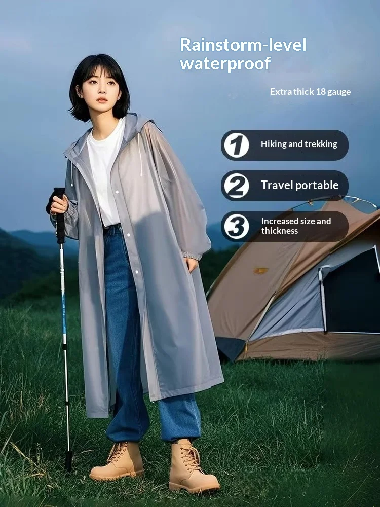 

Thickened Disposable Raincoat Adult Long Waterproof Rain Poncho Portable for Outdoor Hiking Travel