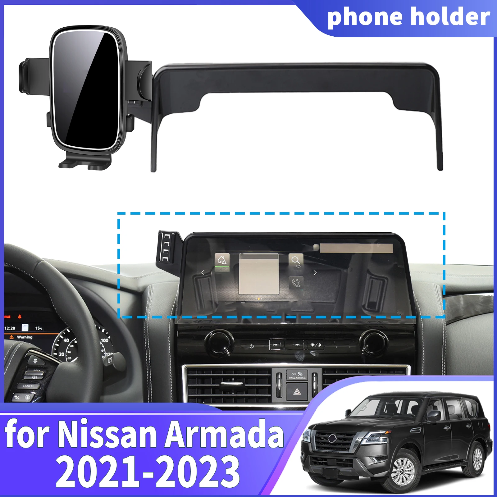 

fit for Nissan Armada Y62 2021 2022 2023 Navigation Phone Holder Mount Customized Car accessoires