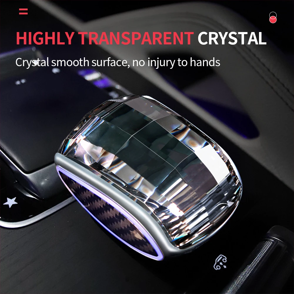 Crystal Gear Shift Knob Headle With LED For Mercedes-Benz GLE GLS C E GLC GLA EQA EQB GLB Automatic Transmission Gearbox Shifter