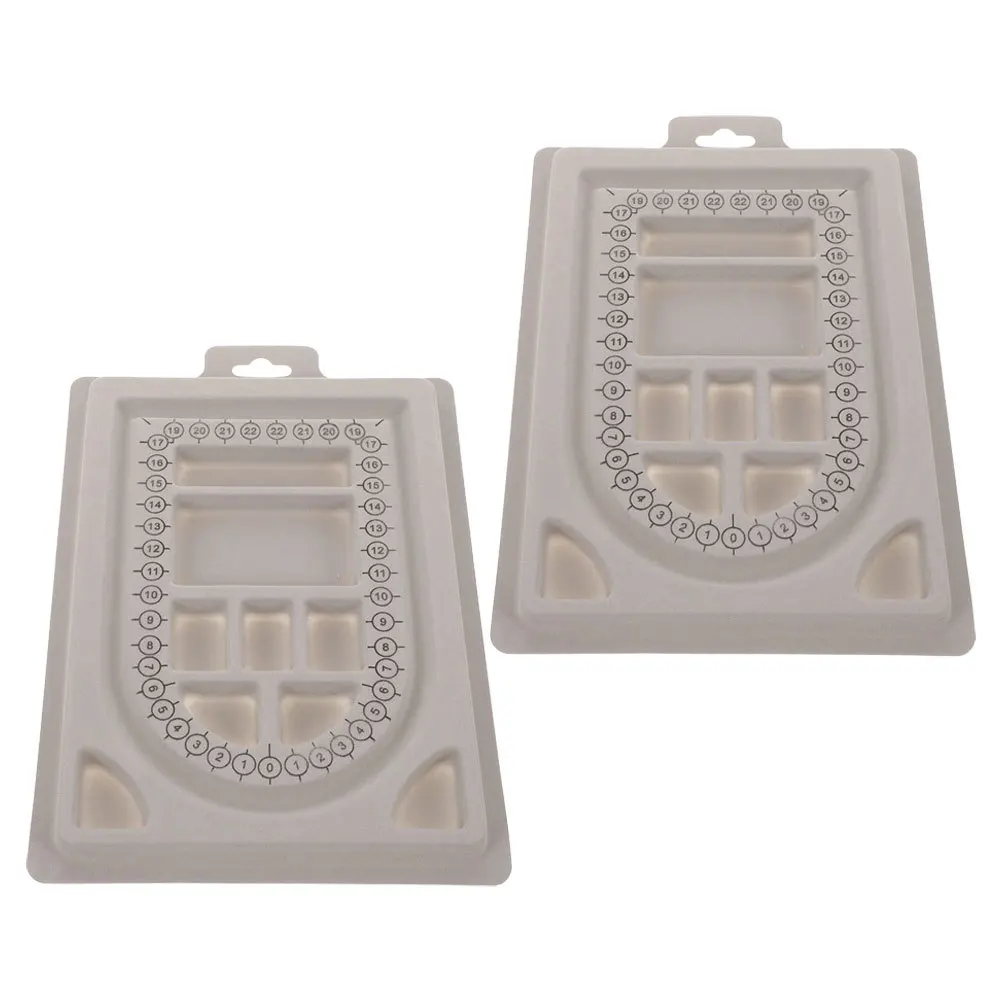 2Pcs Flocked Design Board Rectangular Plastic Jewelry Making Tray Necklace Measurement Tool Craft Beading Mat Jewelry Supplies