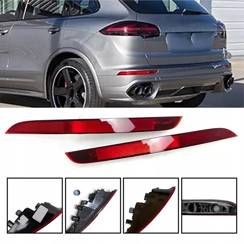 

1Pair Rear Bumper Brake Light Reflector For Porsche Cayenne 2018-2023 Left+Right 9Y0945725A /9Y0945726A-A33K