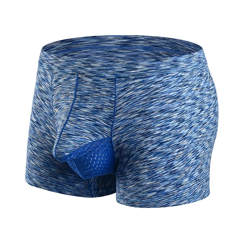 Boxer Underwear Men Sexy Breathable Bulge Pouch Penis Soft Panties Shorts Bullet Separation Scrotum Trunks Male Cueca Masculina