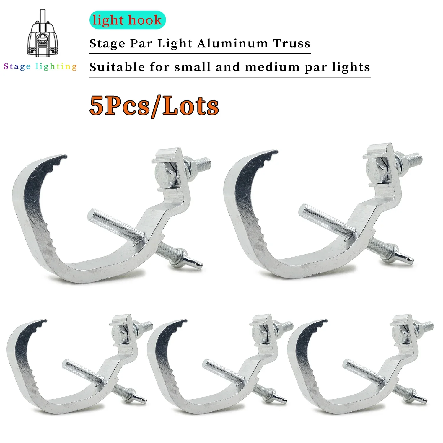 

5Pcs/lots Aluminum Lights Hook Par Light Hooks Professional Stage Equipment Led Stage Light Truss DJ Club Light Hanging Hook