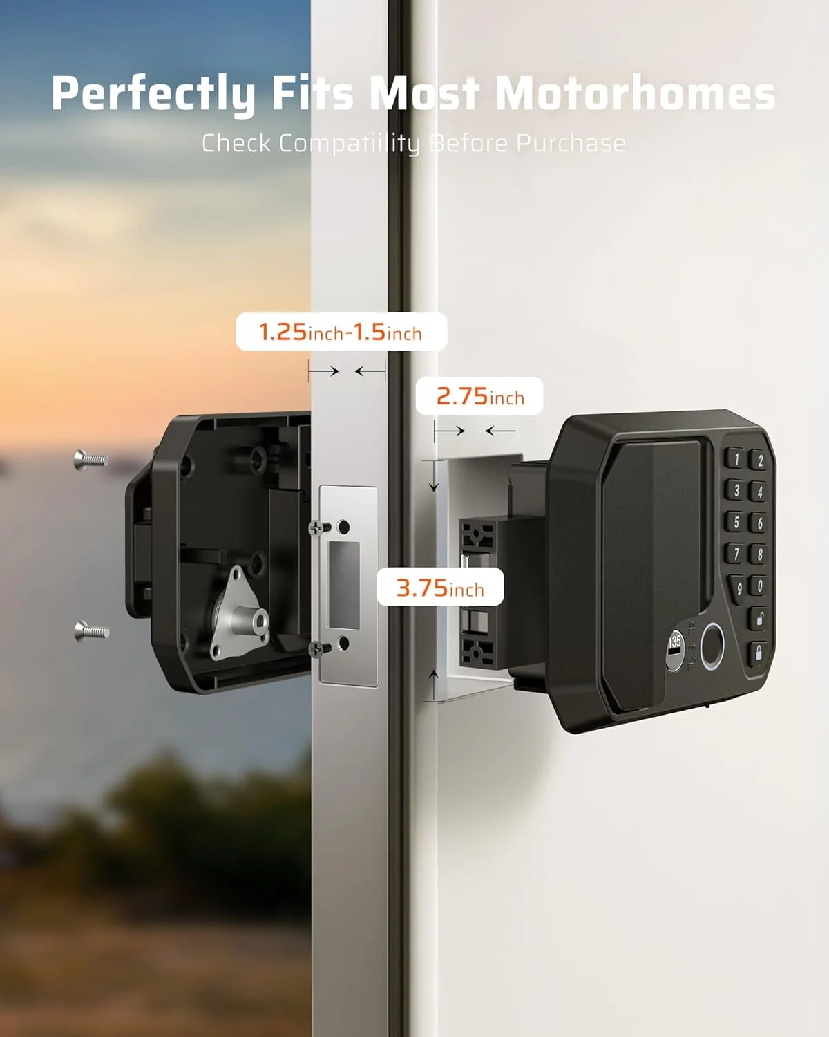 Smart RV Door Lock System Keyless Entry Remote Password For Camper Trailer Motorhome Security