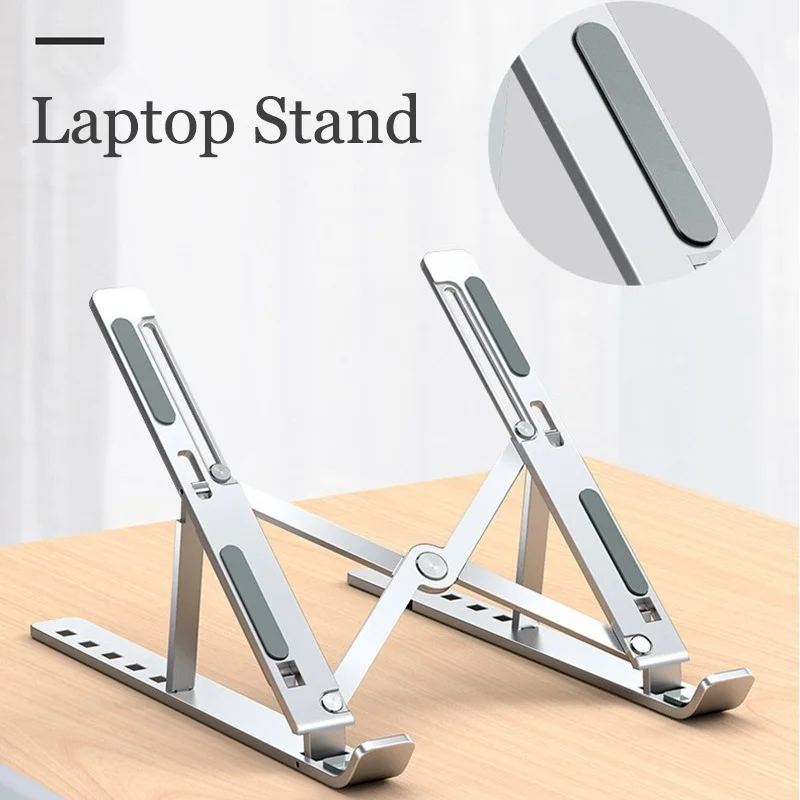 7 Holes Adjustable Laptop Stand for MacBook Under 14\'\' Notebook Foldable Stand ABS Lightweight Bracket Laptop Holder for Tablet