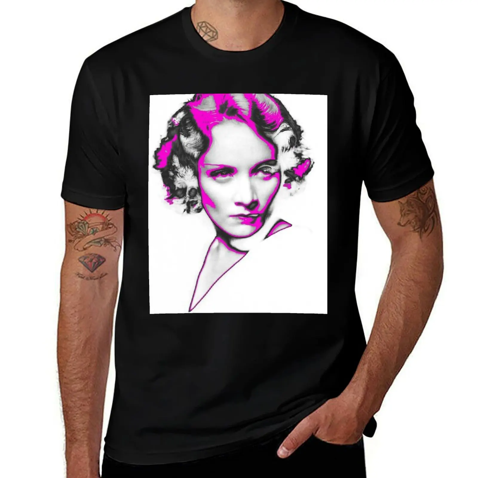 تي شيرت Marlène Dietrich in the Pink تي شيرت رجالي قطن تي شيرت كاجوال للرجال