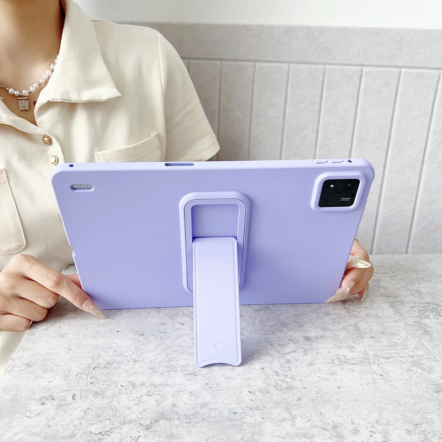 Etui na tablet z składaną podstawką do Xiaomi MI Pad 8 7 6 5 Pro 6S Redmi K Pad 2 SE 11 8.7 12.4, miękka silikonowa obudowa z funkcją stojaka. — zdjęcie produktu 3
